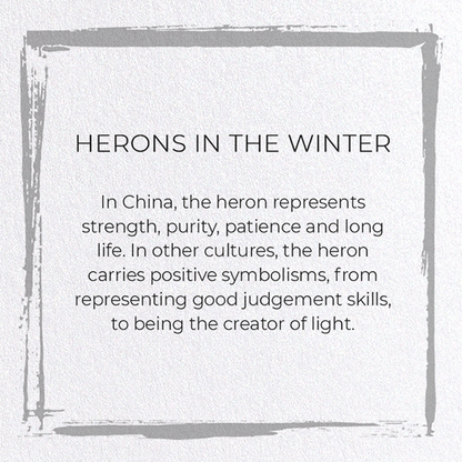 HERONS IN THE WINTER: Japanese Greeting Card