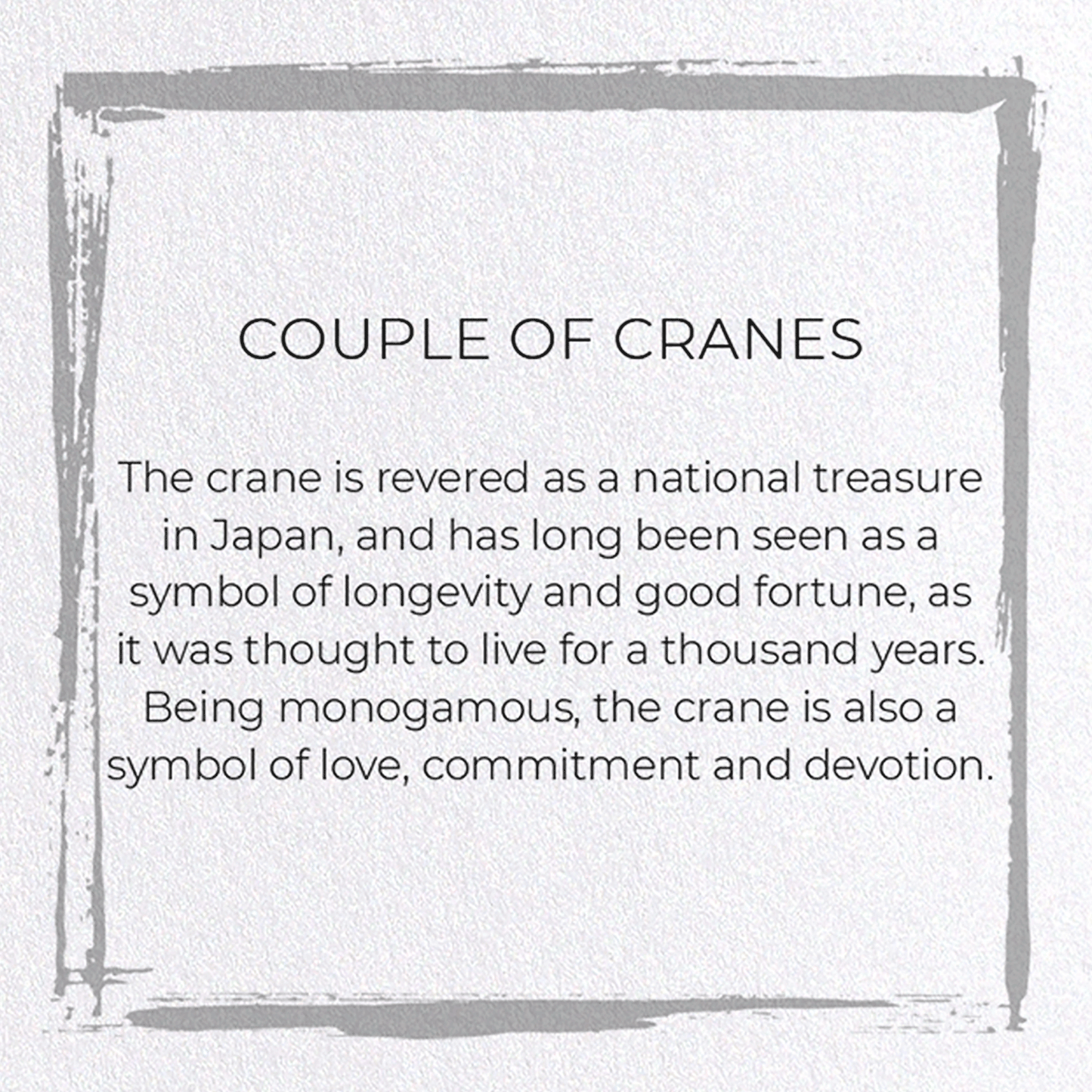 COUPLE OF CRANES: Japanese Greeting Card