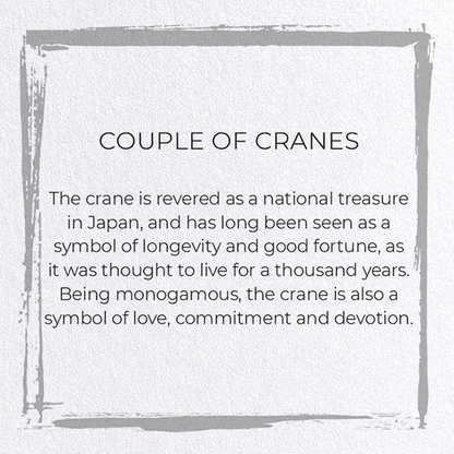 COUPLE OF CRANES: Japanese Greeting Card