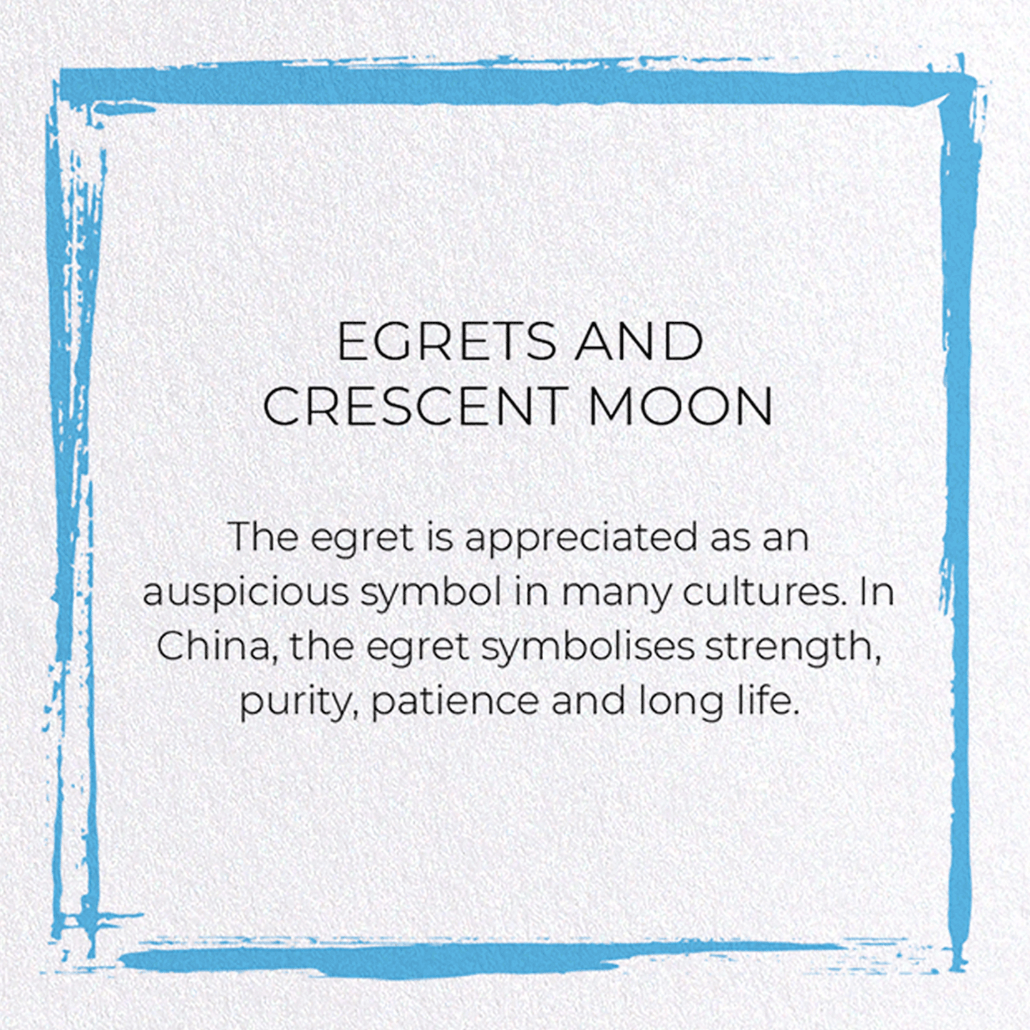 EGRETS AND CRESCENT MOON: Japanese Greeting Card