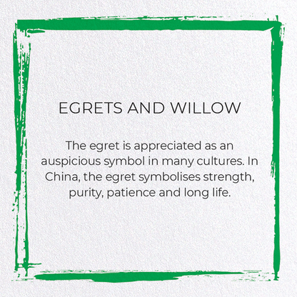EGRETS AND WILLOW: Japanese Greeting Card