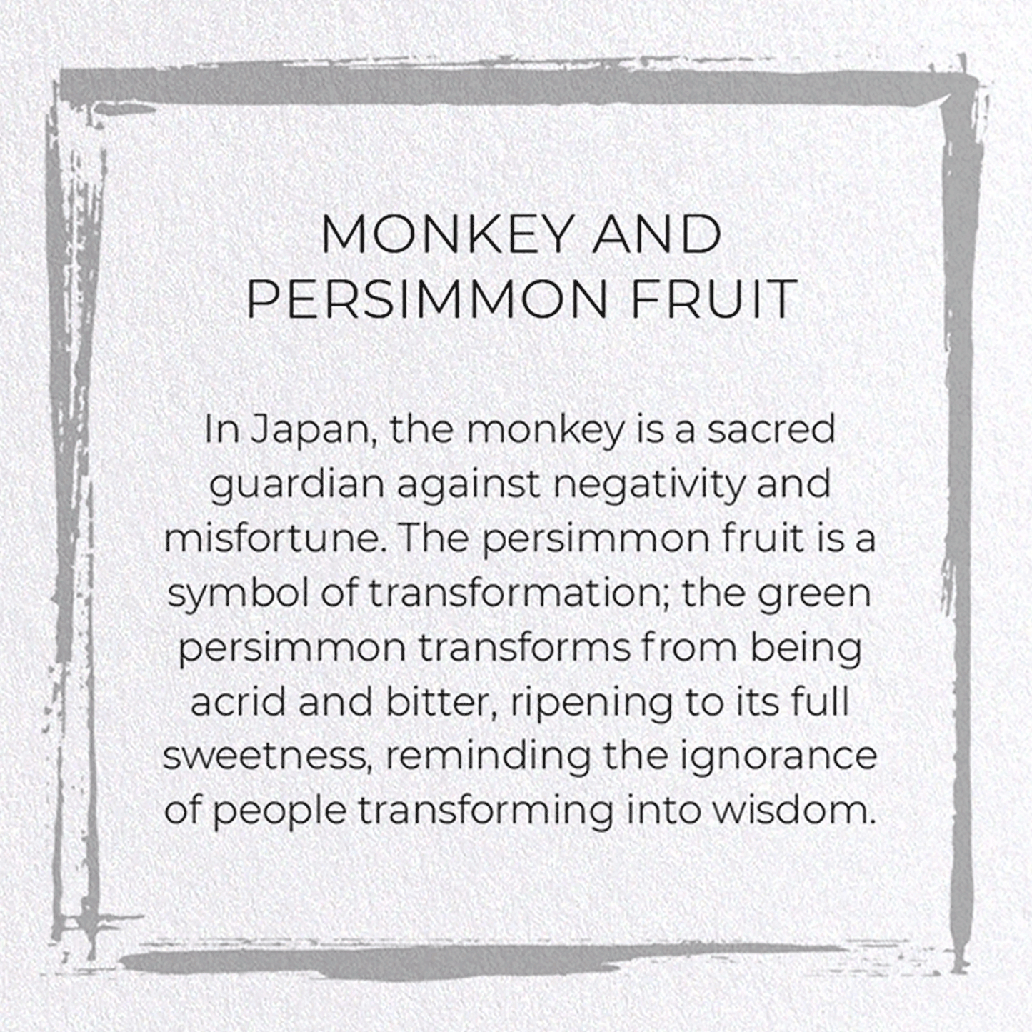 MONKEY AND PERSIMMON FRUIT: Japanese Greeting Card