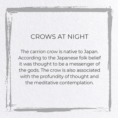 CROWS AT NIGHT: Japanese Greeting Card