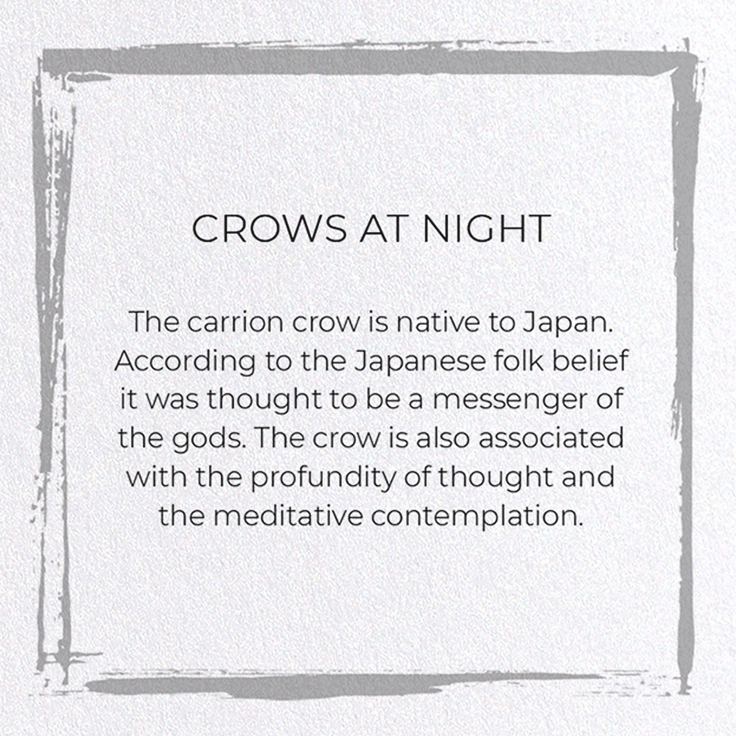 CROWS AT NIGHT: Japanese Greeting Card