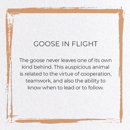 GOOSE IN FLIGHT: Japanese Greeting Card