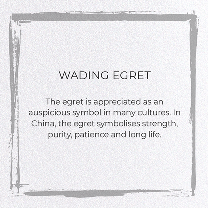 WADING EGRET: Japanese Greeting Card