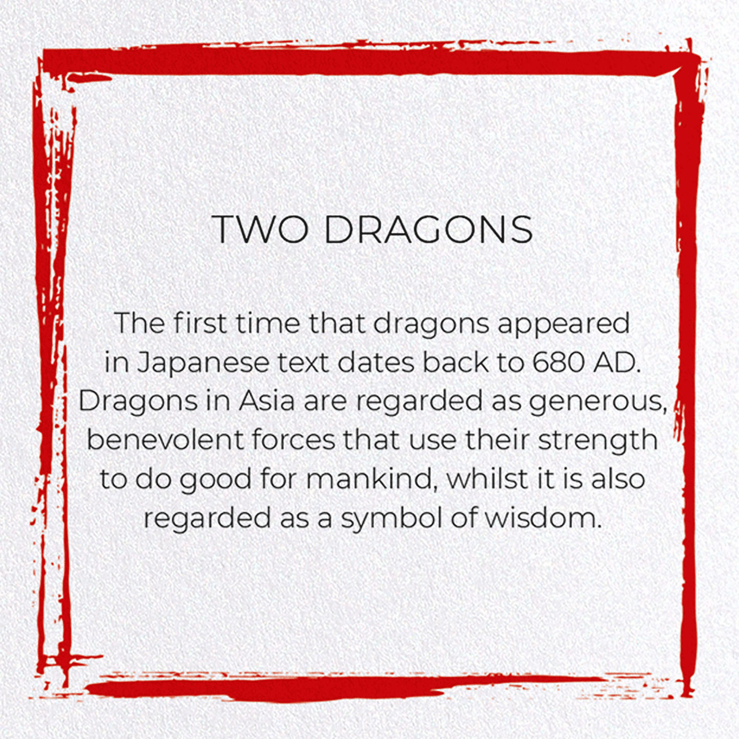 TWO DRAGONS: Japanese Greeting Card