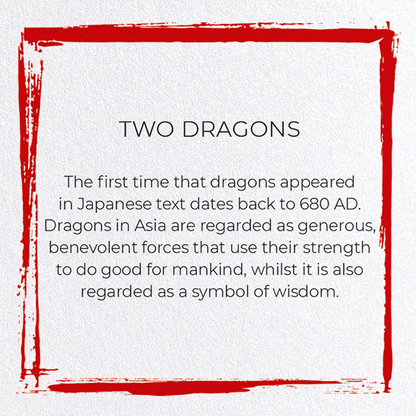TWO DRAGONS: Japanese Greeting Card