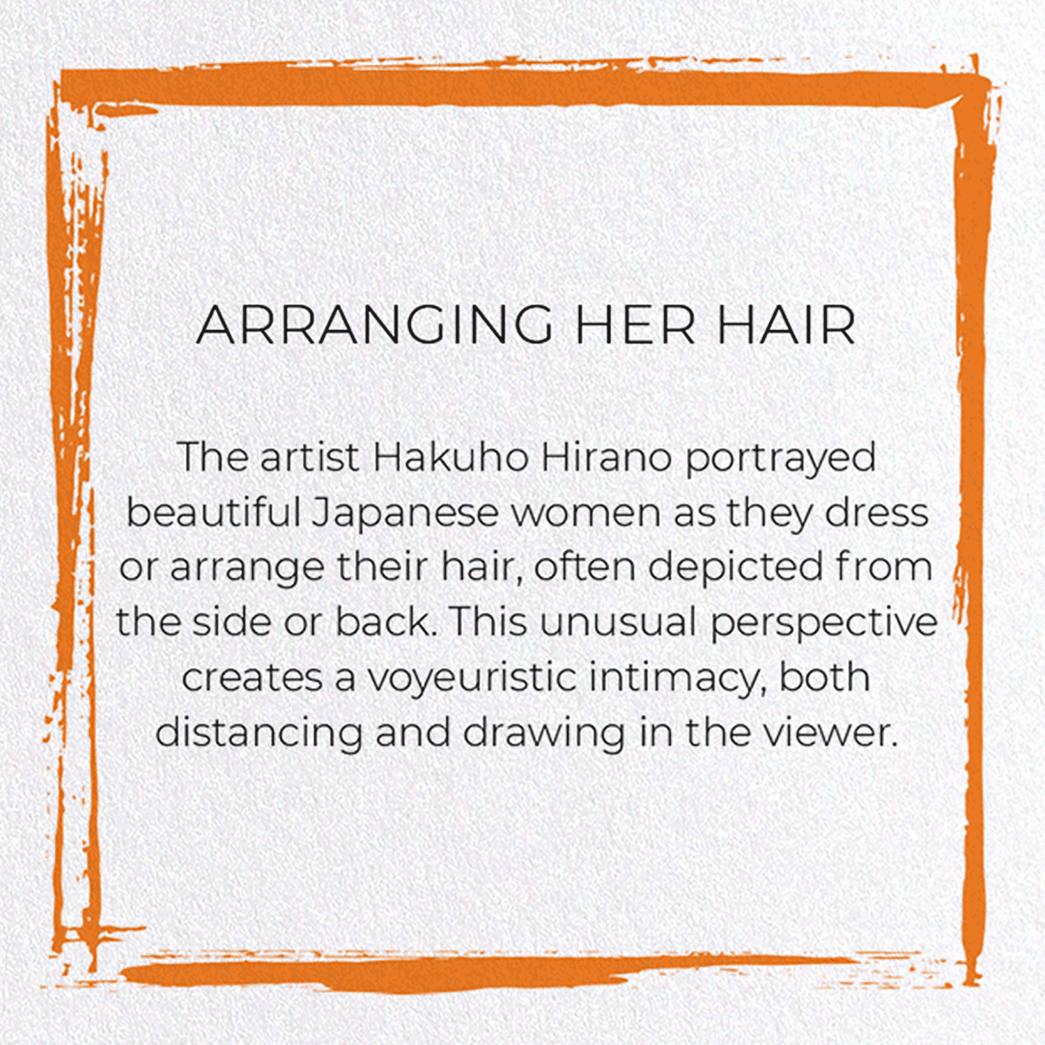 ARRANGING HER HAIR: Japanese Greeting Card