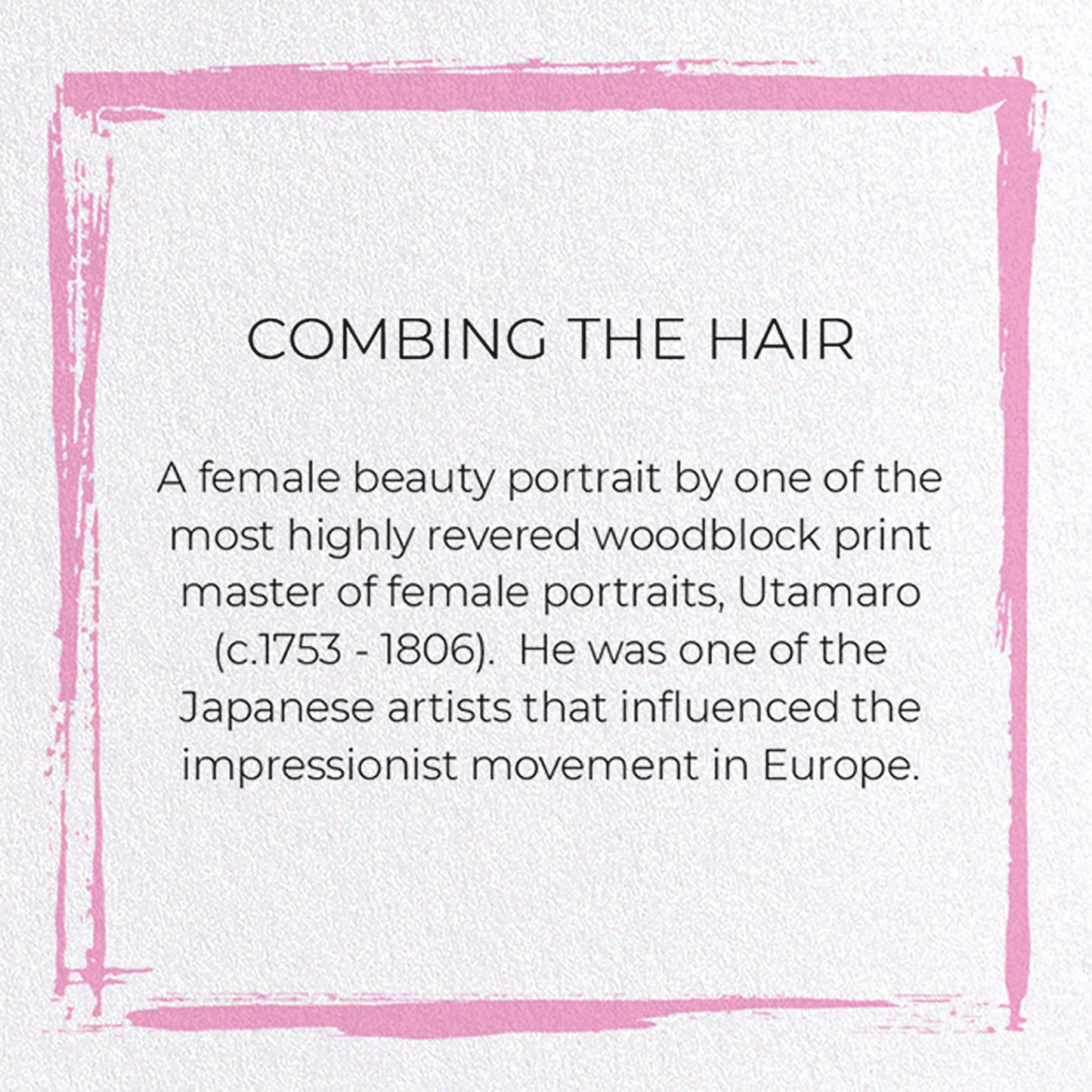 COMBING THE HAIR: Japanese Greeting Card