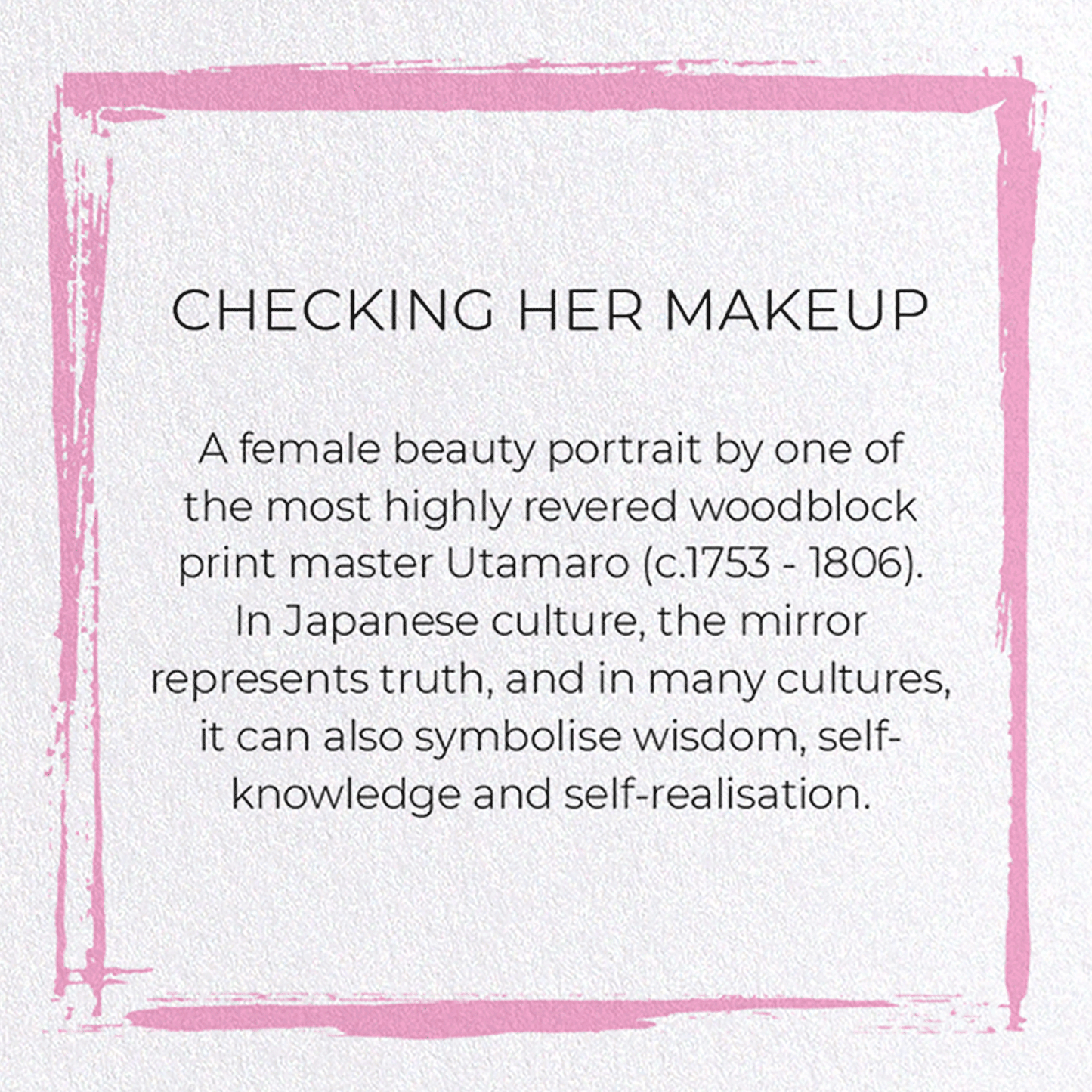 CHECKING HER MAKEUP: Japanese Greeting Card