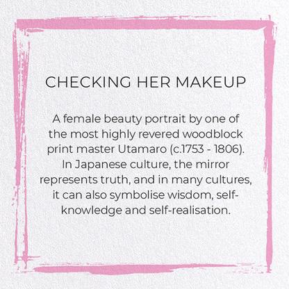 CHECKING HER MAKEUP: Japanese Greeting Card