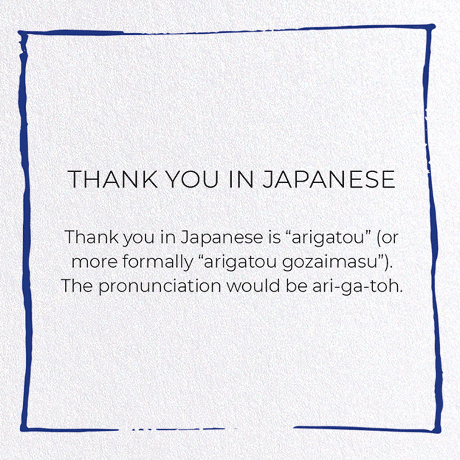 THANK YOU IN JAPANESE: Japanese Greeting Card