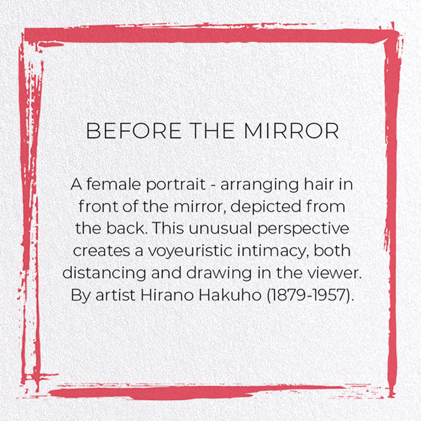 BEFORE THE MIRROR: Japanese Greeting Card