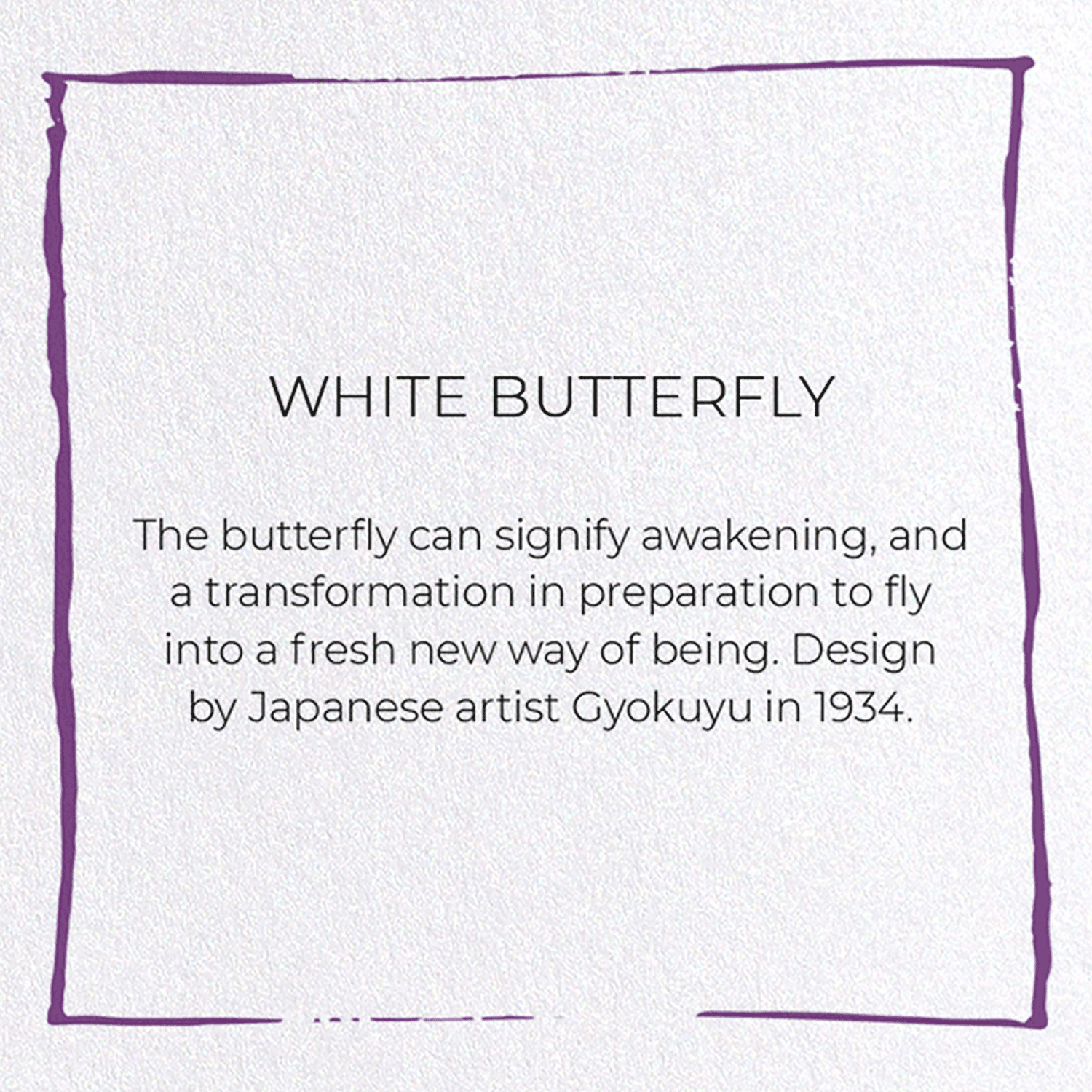 WHITE BUTTERFLY: Japanese Greeting Card
