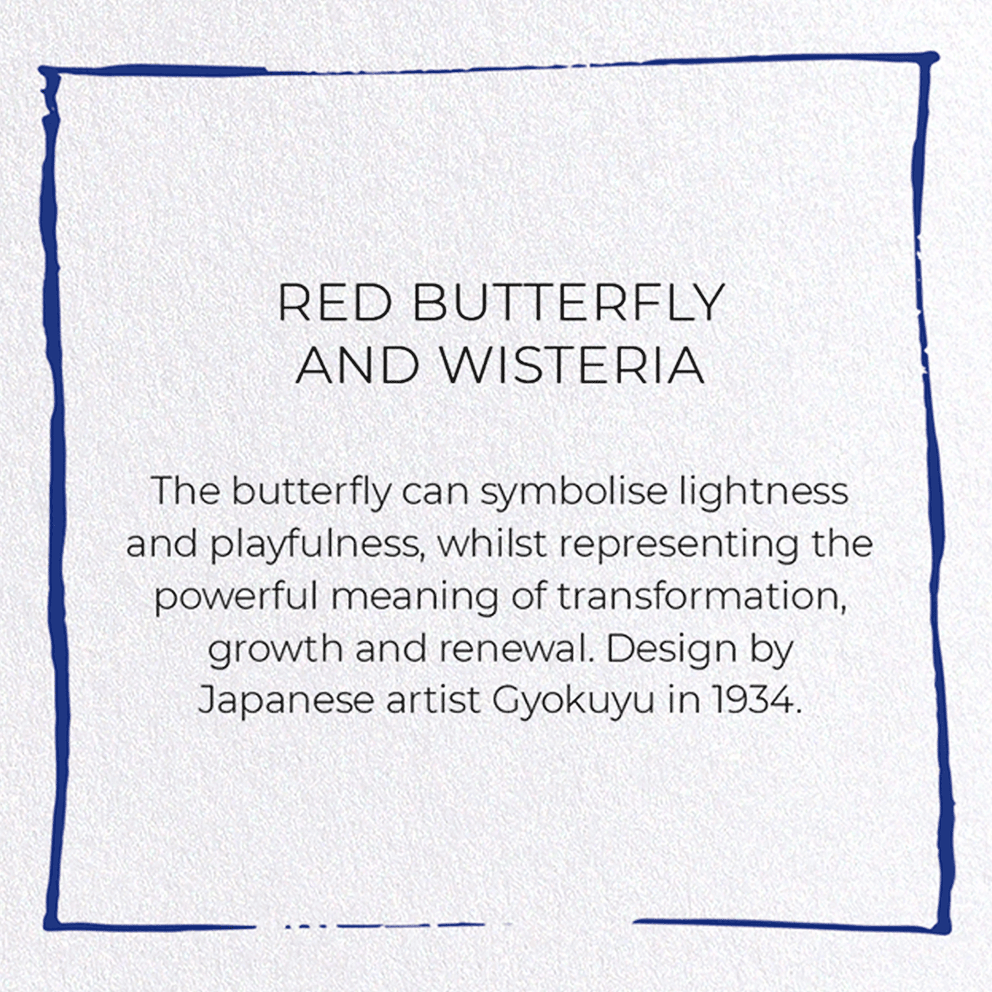 RED BUTTERFLY AND WISTERIA: Japanese Greeting Card