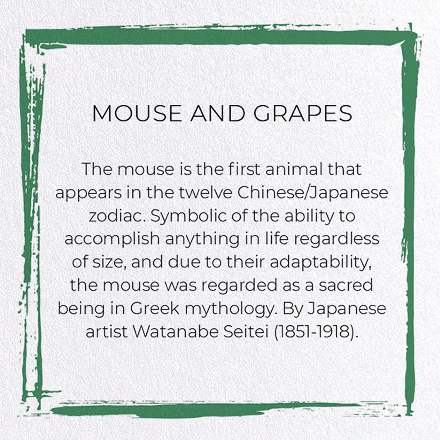 MOUSE AND GRAPES: Japanese Greeting Card