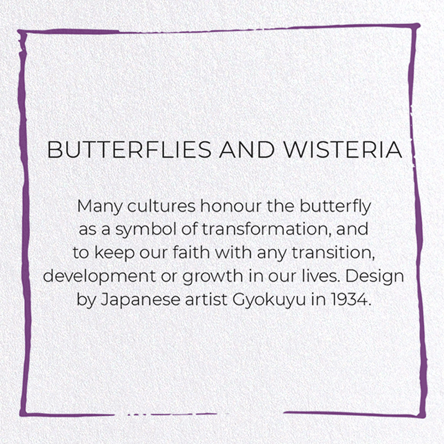 BUTTERFLIES AND WISTERIA: Japanese Greeting Card