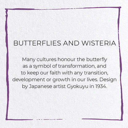 BUTTERFLIES AND WISTERIA: Japanese Greeting Card