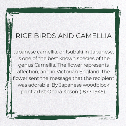 RICE BIRDS AND CAMELLIA: Japanese Greeting Card