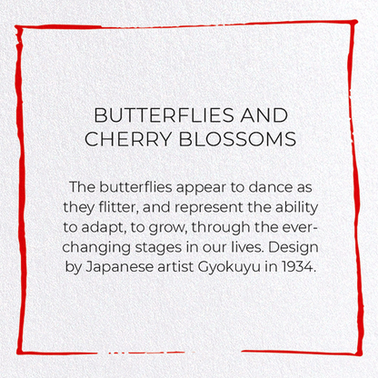 BUTTERFLIES AND CHERRY BLOSSOMS: Japanese Greeting Card
