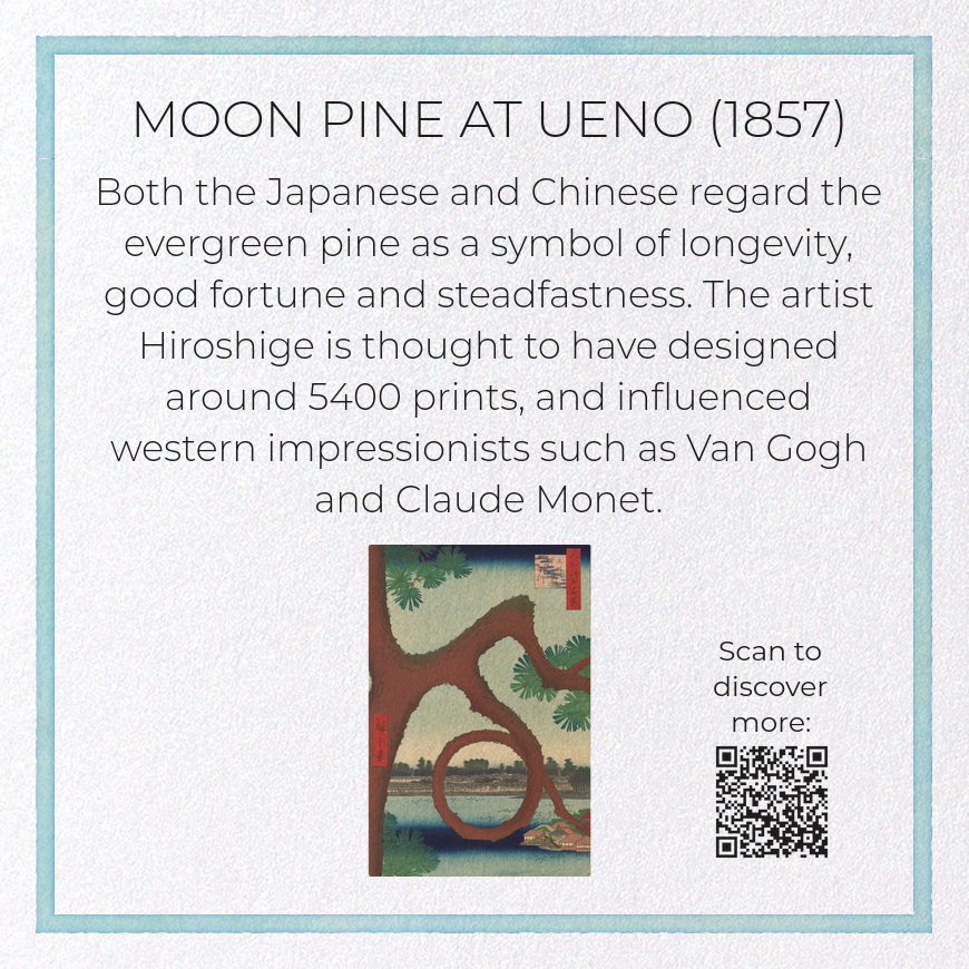 MOON PINE AT UENO (1857): Japanese Greeting Card