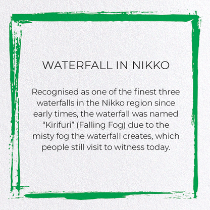 WATERFALL IN NIKKO: Japanese Greeting Card