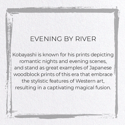 EVENING BY RIVER: Japanese Greeting Card