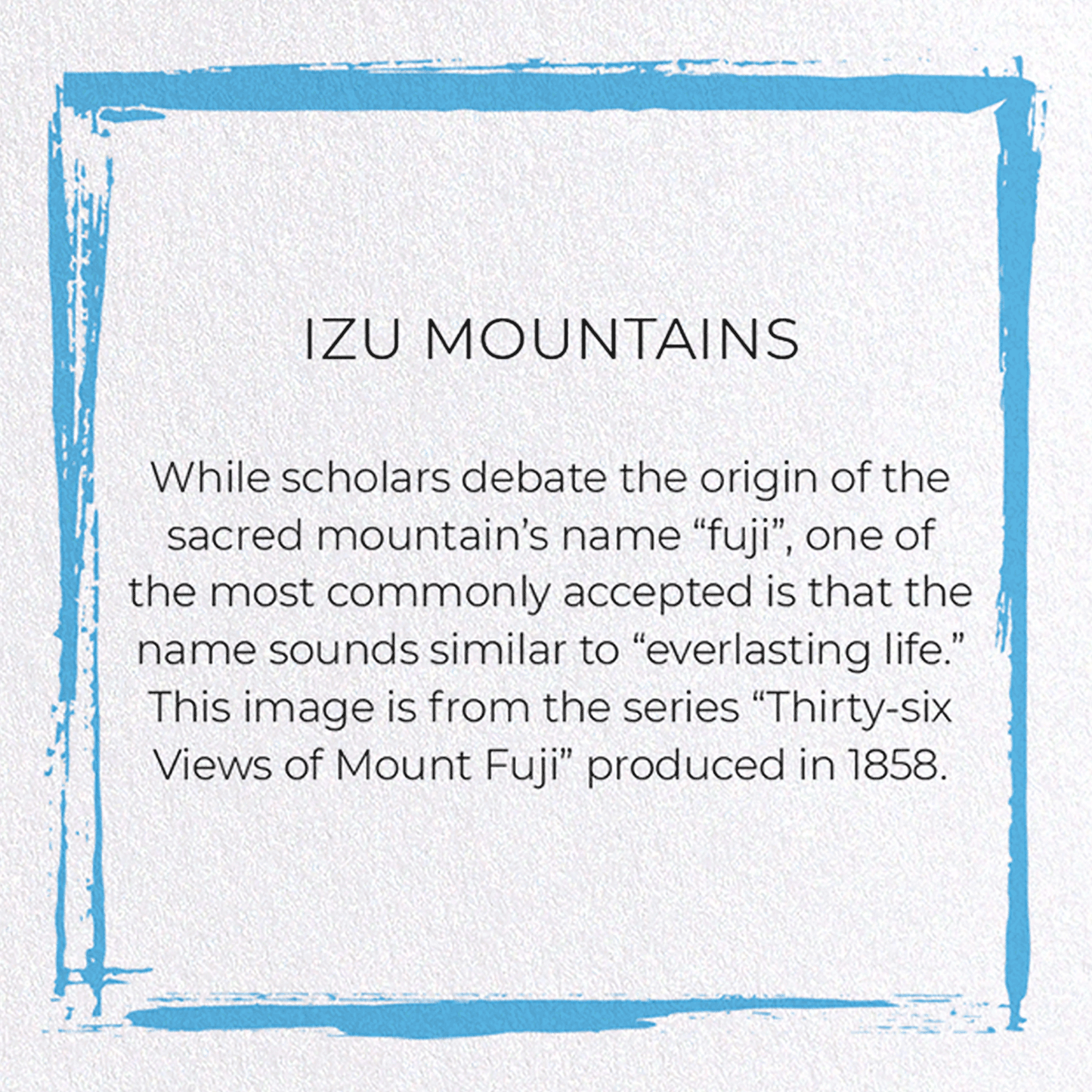 IZU MOUNTAINS: Japanese Greeting Card