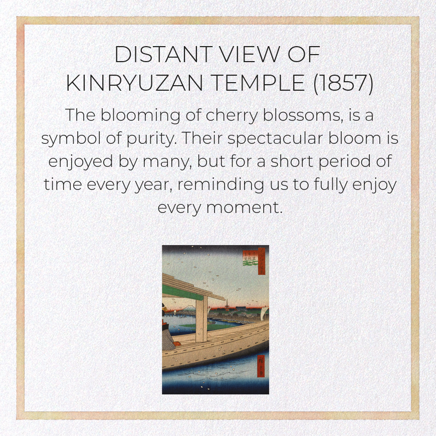 DISTANT VIEW OF KINRYUZAN TEMPLE (1857): Japanese Greeting Card