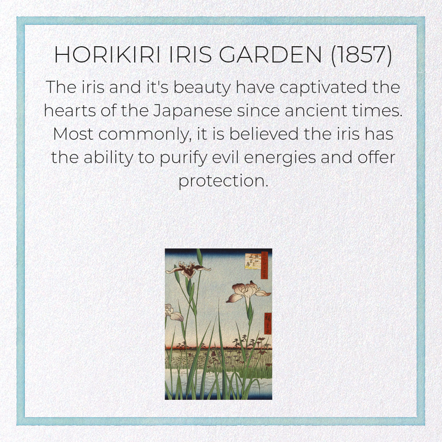 HORIKIRI IRIS GARDEN (1857): Japanese Greeting Card