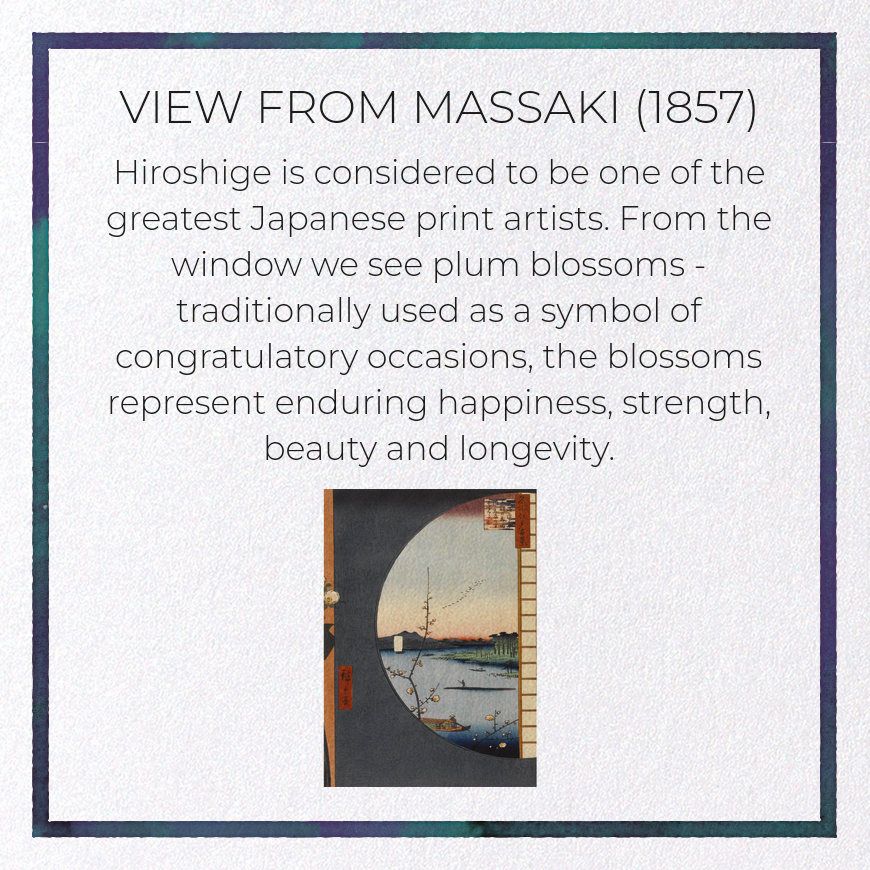 VIEW FROM MASSAKI (1857): Japanese Greeting Card