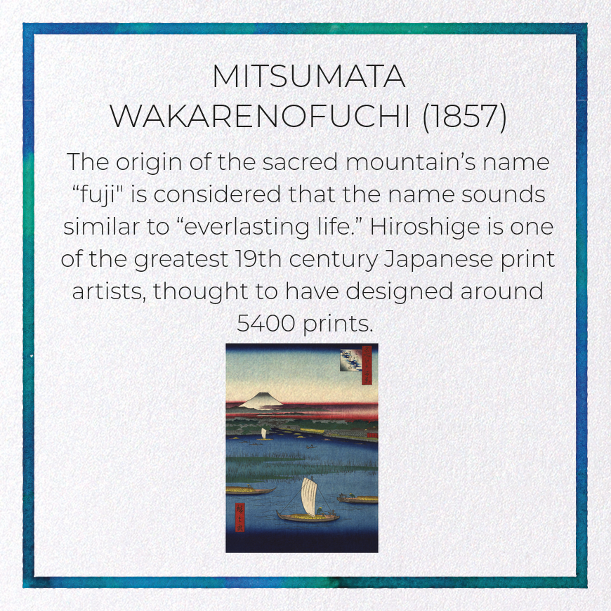 MITSUMATA WAKARENOFUCHI (1857): Japanese Greeting Card