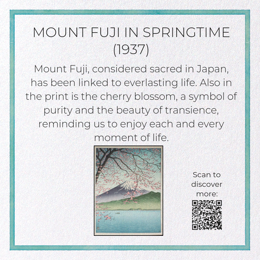 MOUNT FUJI IN SPRINGTIME (1937): Japanese Greeting Card