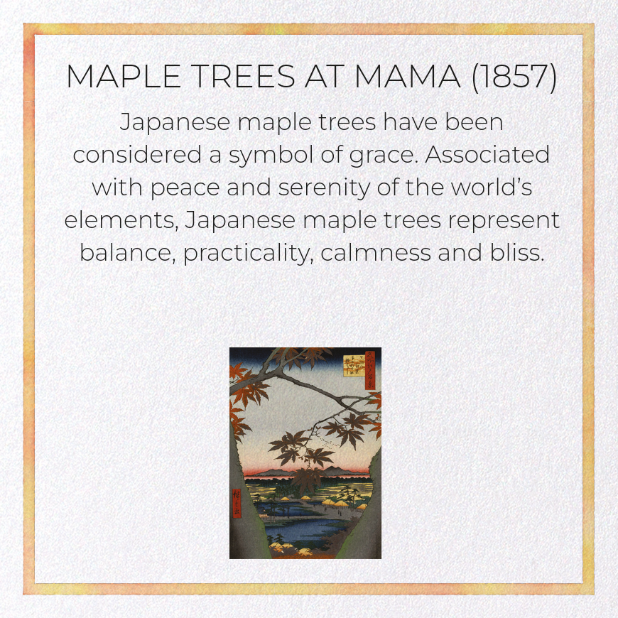 MAPLE TREES AT MAMA (1857): Japanese Greeting Card