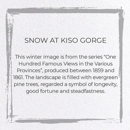 SNOW AT KISO GORGE: Japanese Greeting Card