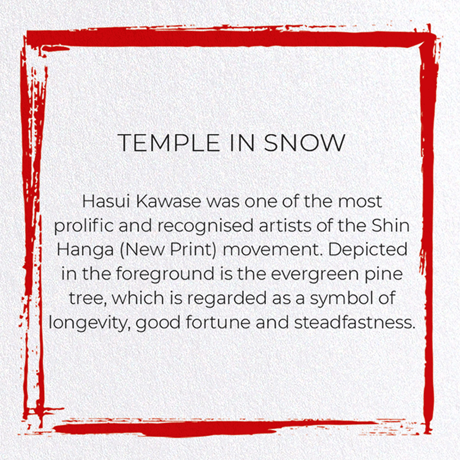 TEMPLE IN SNOW: Japanese Greeting Card