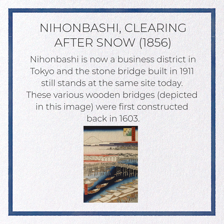 NIHONBASHI, CLEARING AFTER SNOW (1856): Japanese Greeting Card