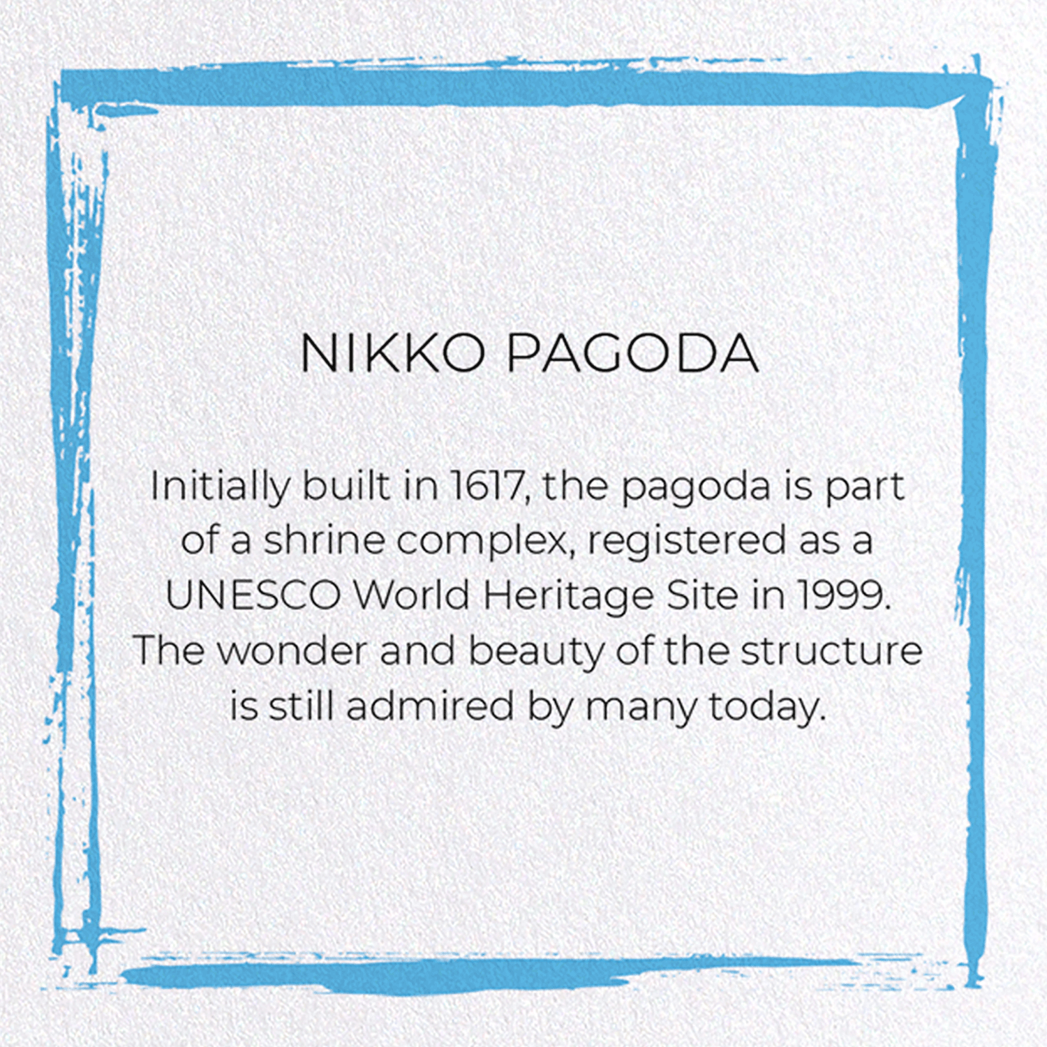NIKKO PAGODA: Japanese Greeting Card
