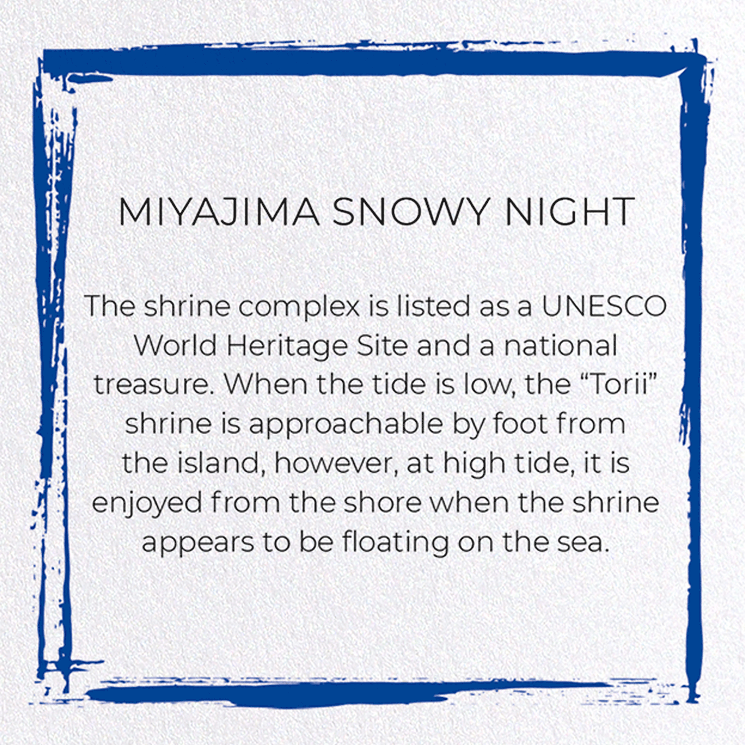 MIYAJIMA SNOWY NIGHT: Japanese Greeting Card