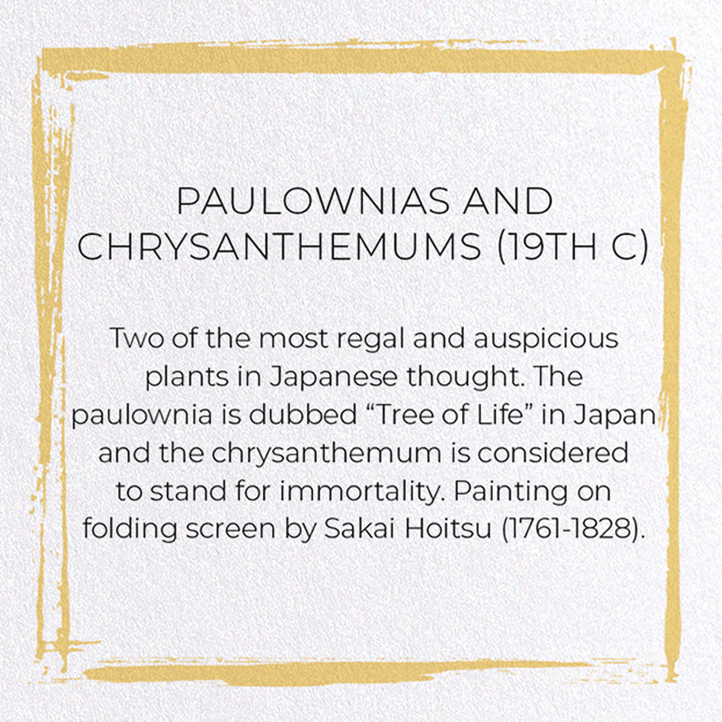 PAULOWNIAS AND CHRYSANTHEMUMS (19TH C): Japanese Greeting Card