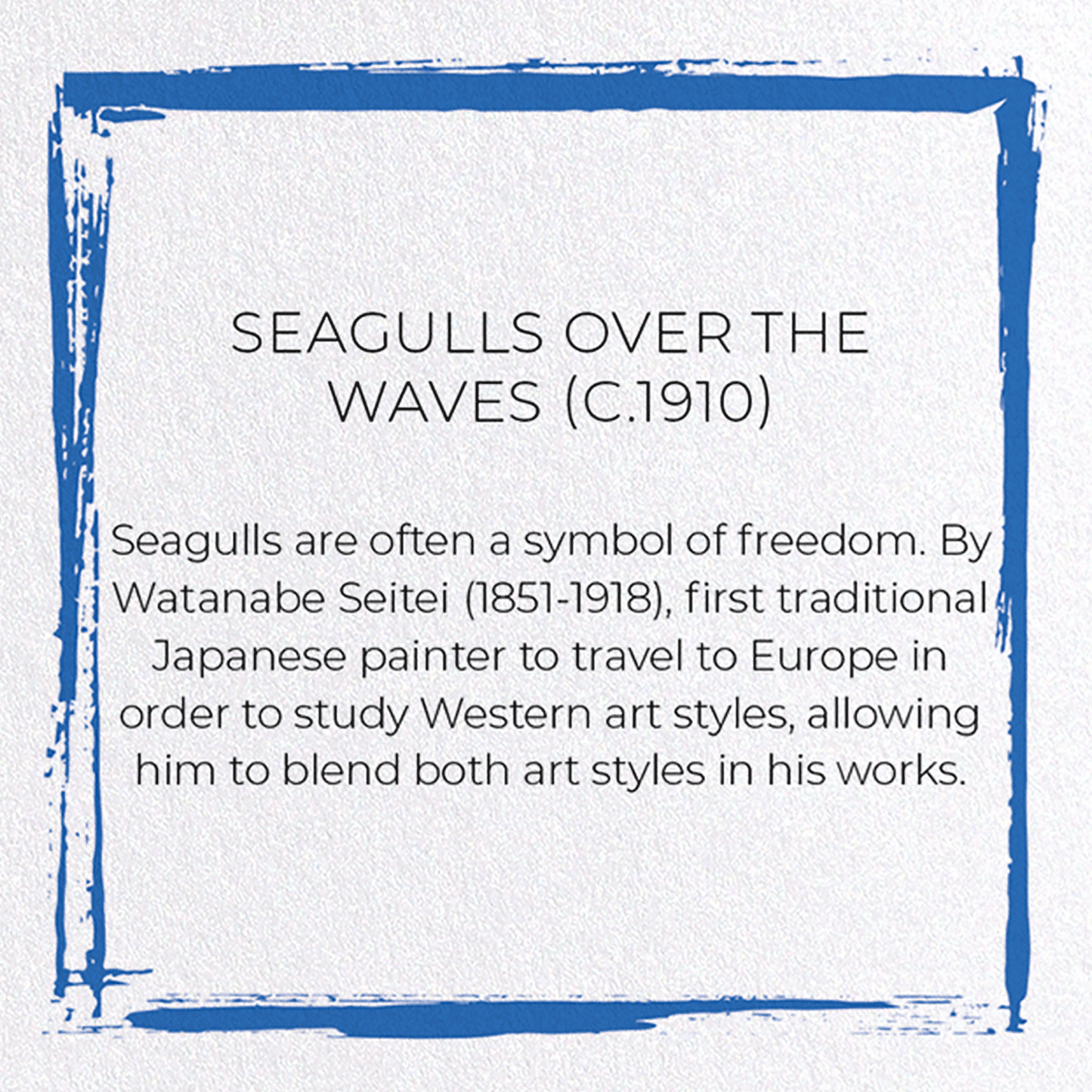 SEAGULLS OVER THE WAVES (C.1910): Japanese Greeting Card