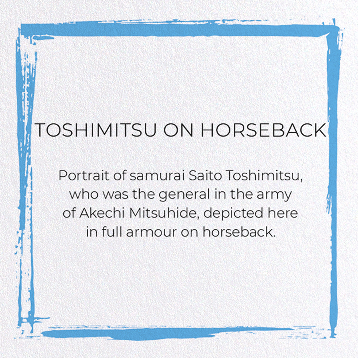 TOSHIMITSU ON HORSEBACK: Japanese Greeting Card