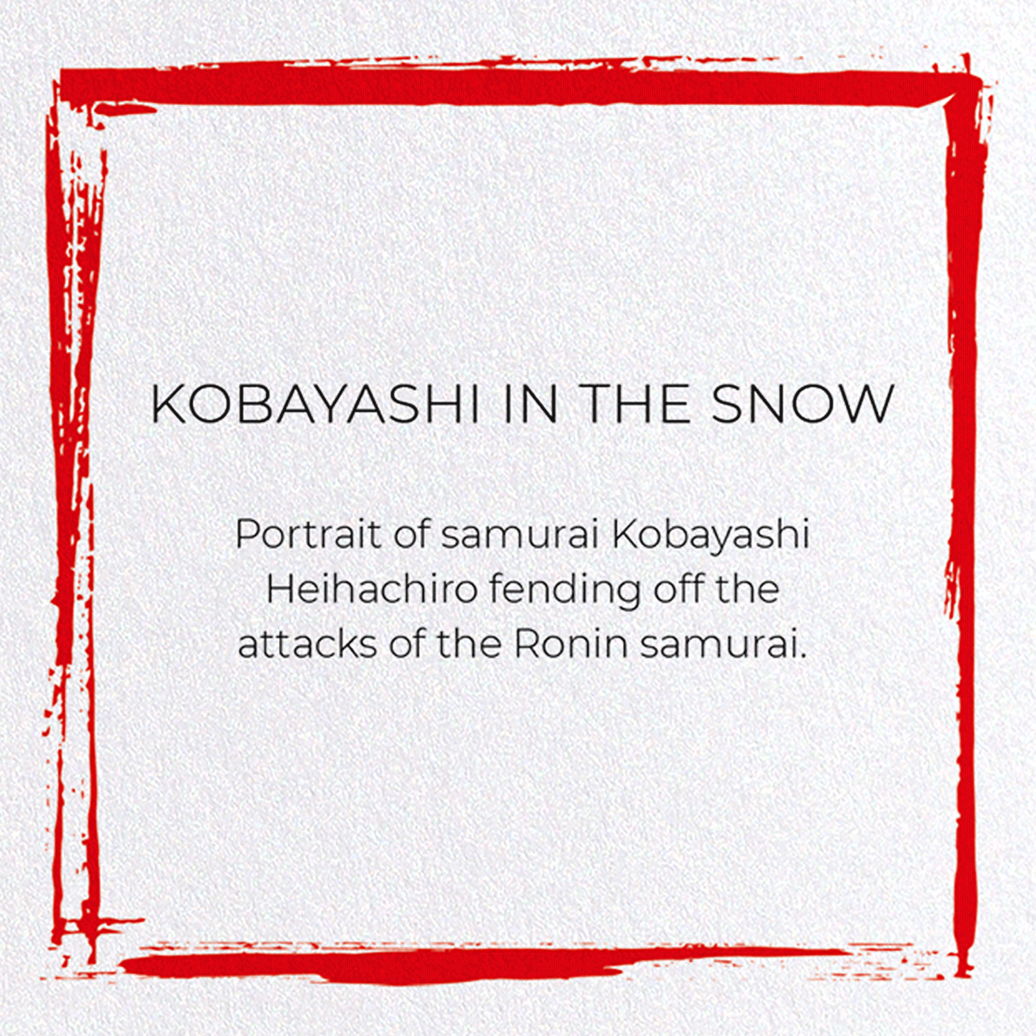 KOBAYASHI IN THE SNOW: Japanese Greeting Card