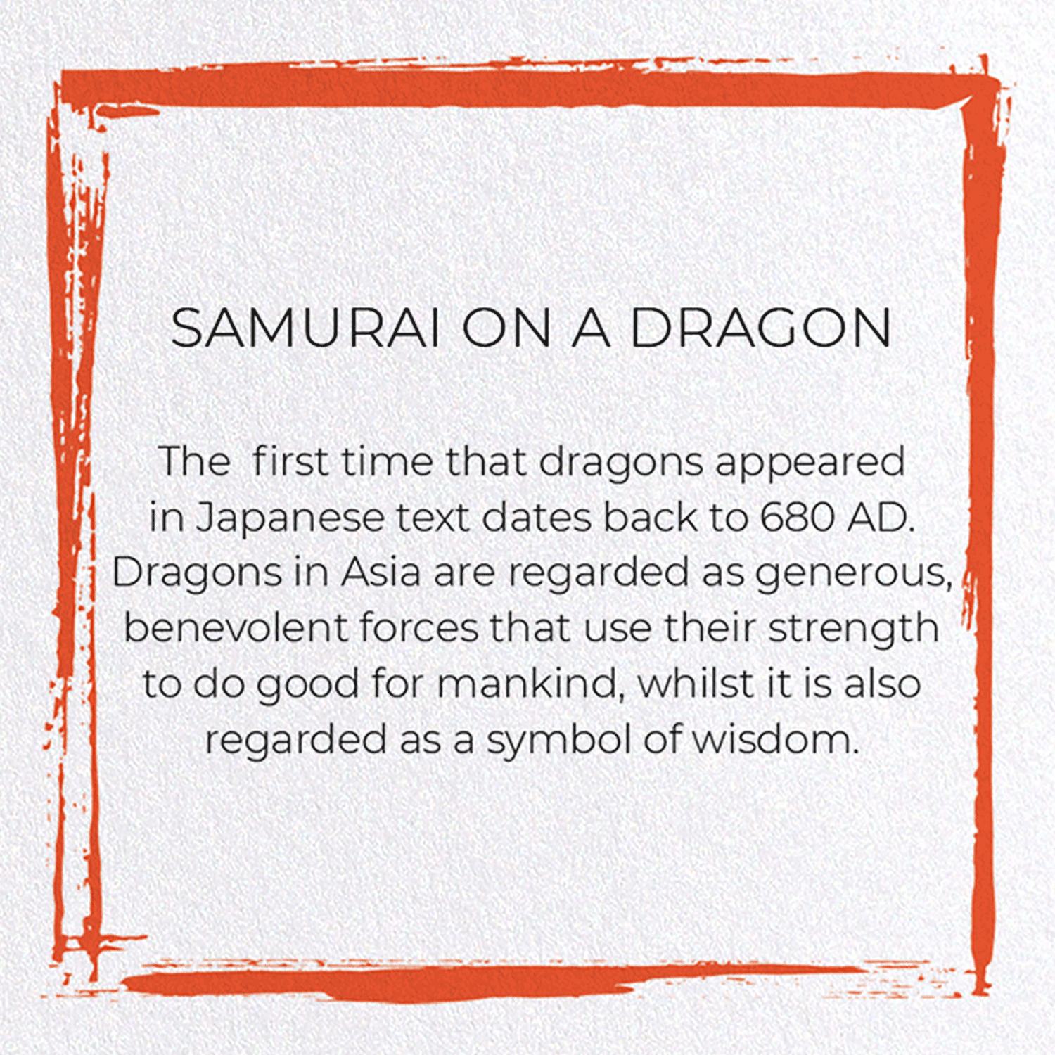 SAMURAI ON A DRAGON: Japanese Greeting Card