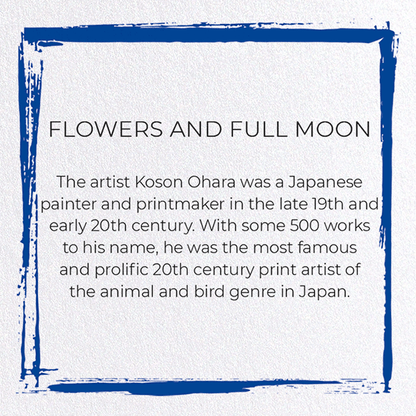 FLOWERS AND FULL MOON: Japanese Greeting Card