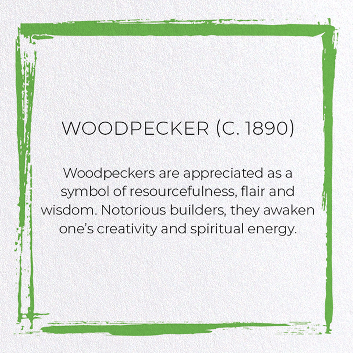 WOODPECKER (C.1890): Japanese Greeting Card