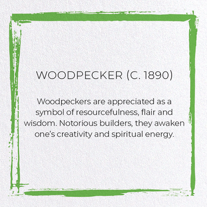 WOODPECKER (C.1890): Japanese Greeting Card