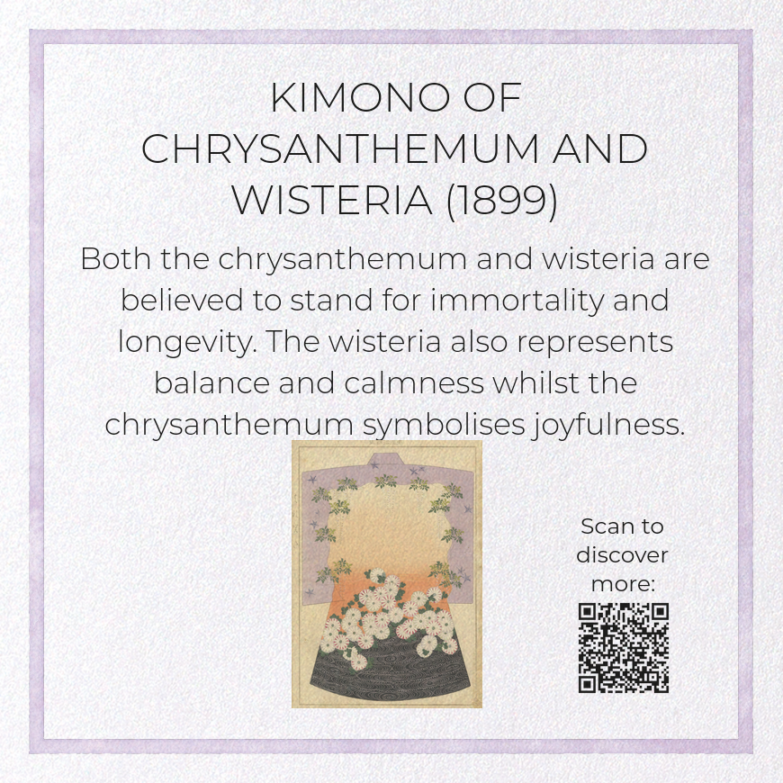 KIMONO OF CHRYSANTHEMUM AND WISTERIA (1899): Japanese Greeting Card