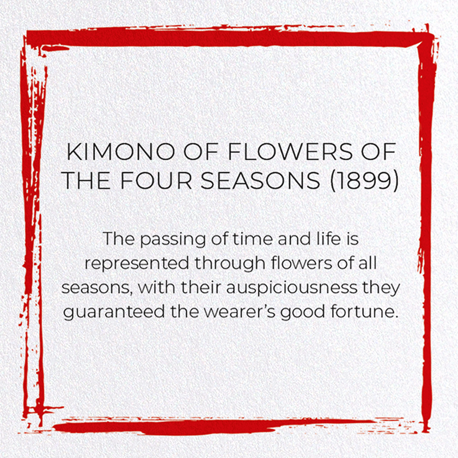 KIMONO OF FLOWERS OF THE FOUR SEASONS (1899): Japanese Greeting Card